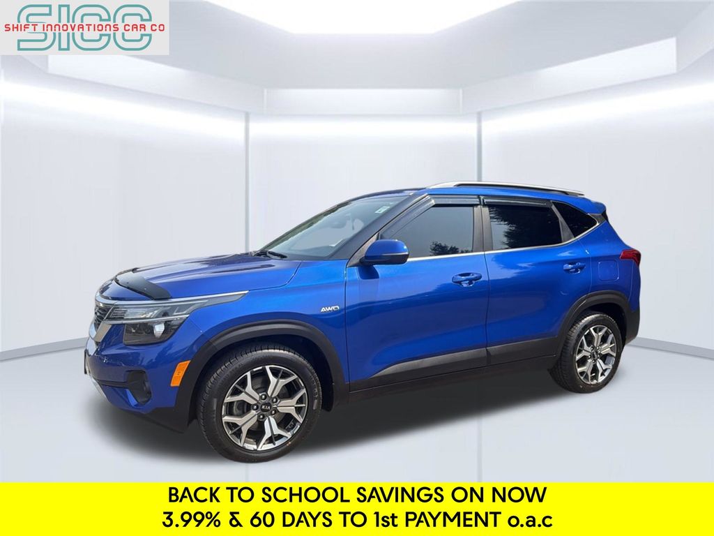 Neptune Blue 2021 Kia Seltos SUV / Crossover All-Wheel Drive Continuously Variable Transmission