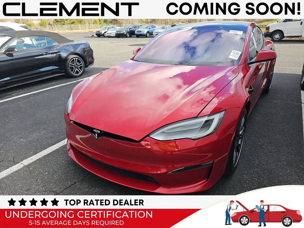 Red Multi-Coat 2021 Tesla Model S Plaid AWD Sedan All-Wheel Drive 1-Speed Automatic