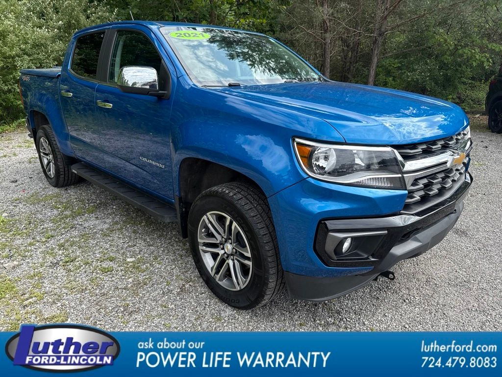 Bright Blue Metallic 2021 Chevrolet Colorado Pickup Truck Four-Wheel Drive 8-Speed Automatic
