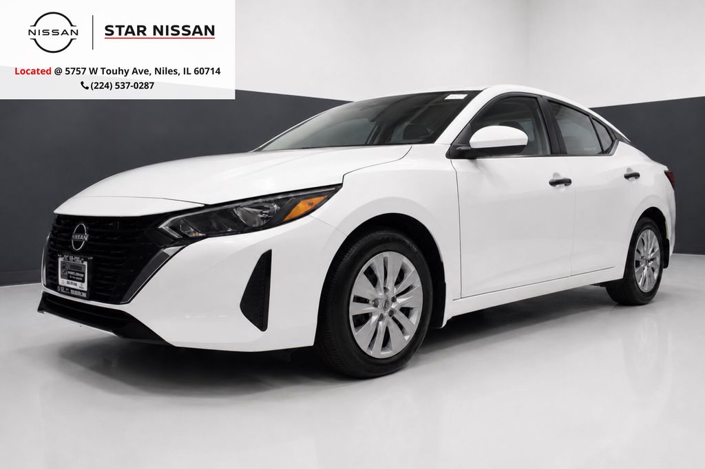 White (Fresh Powder) 2025 Nissan Sentra Sedan Front-Wheel Drive Continuously Variable Transmission