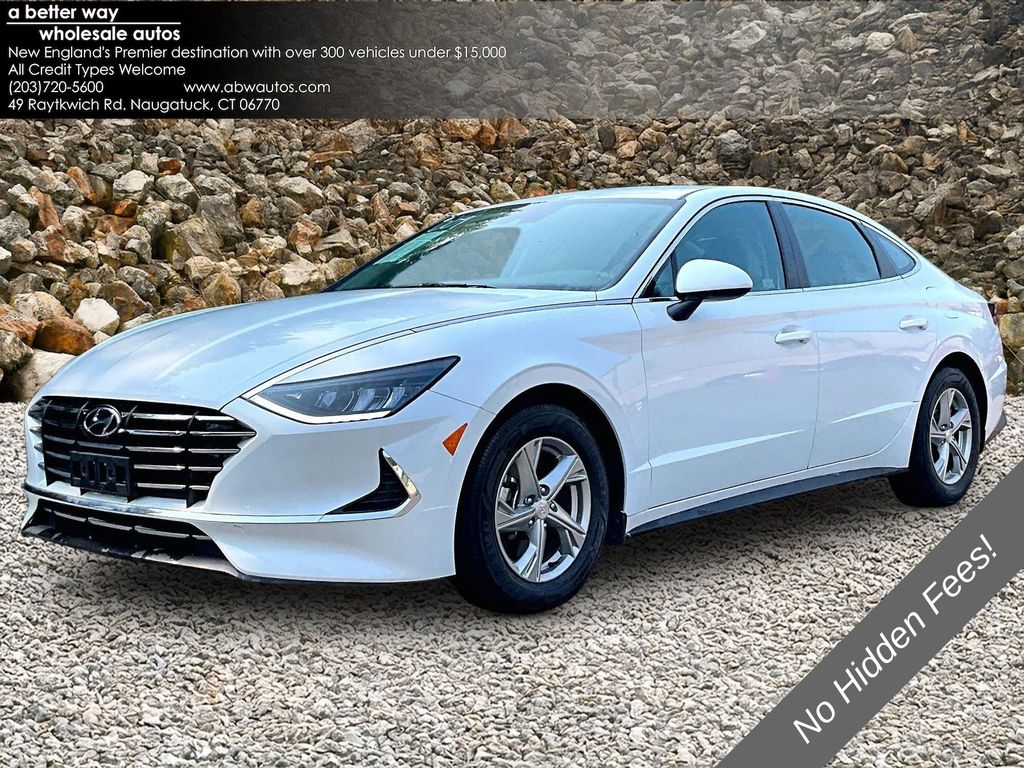 Quartz White 2021 Hyundai Sonata Sedan Front-Wheel Drive 8-Speed Automatic Overdrive