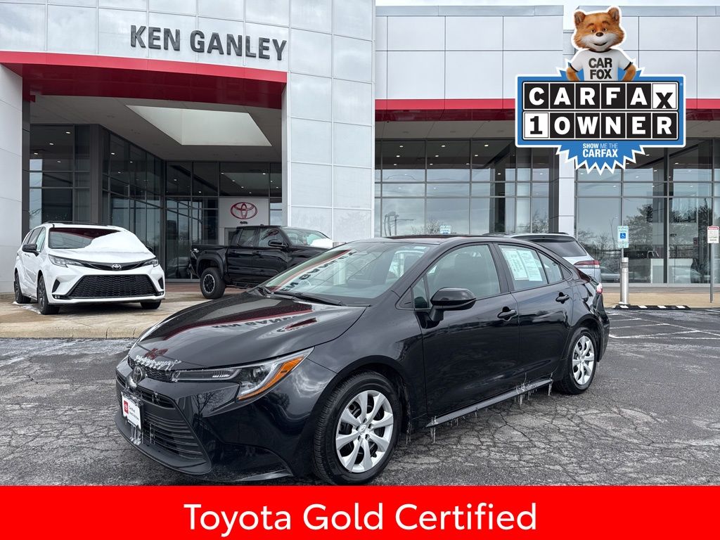 Midnight Black Metallic 2025 Toyota Corolla LE FWD Sedan Front-Wheel Drive Continuously Variable Transmission