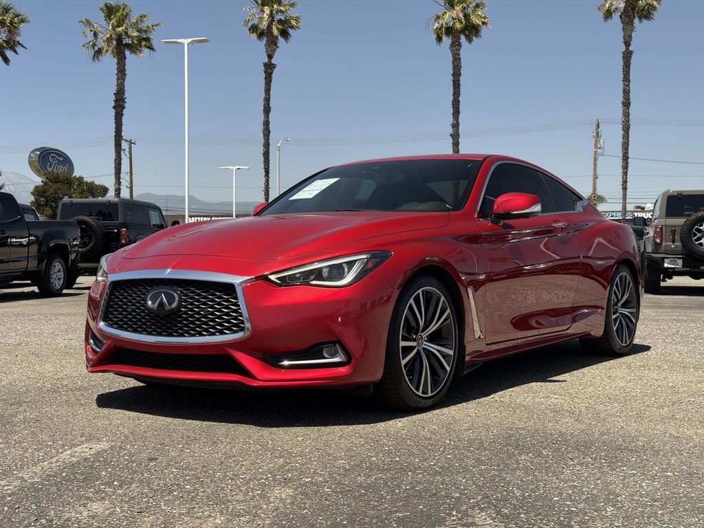 Dynamic Sunstone Red 2022 INFINITI Q60 3.0T Luxe RWD Coupe Rear-Wheel Drive 7-Speed Automatic
