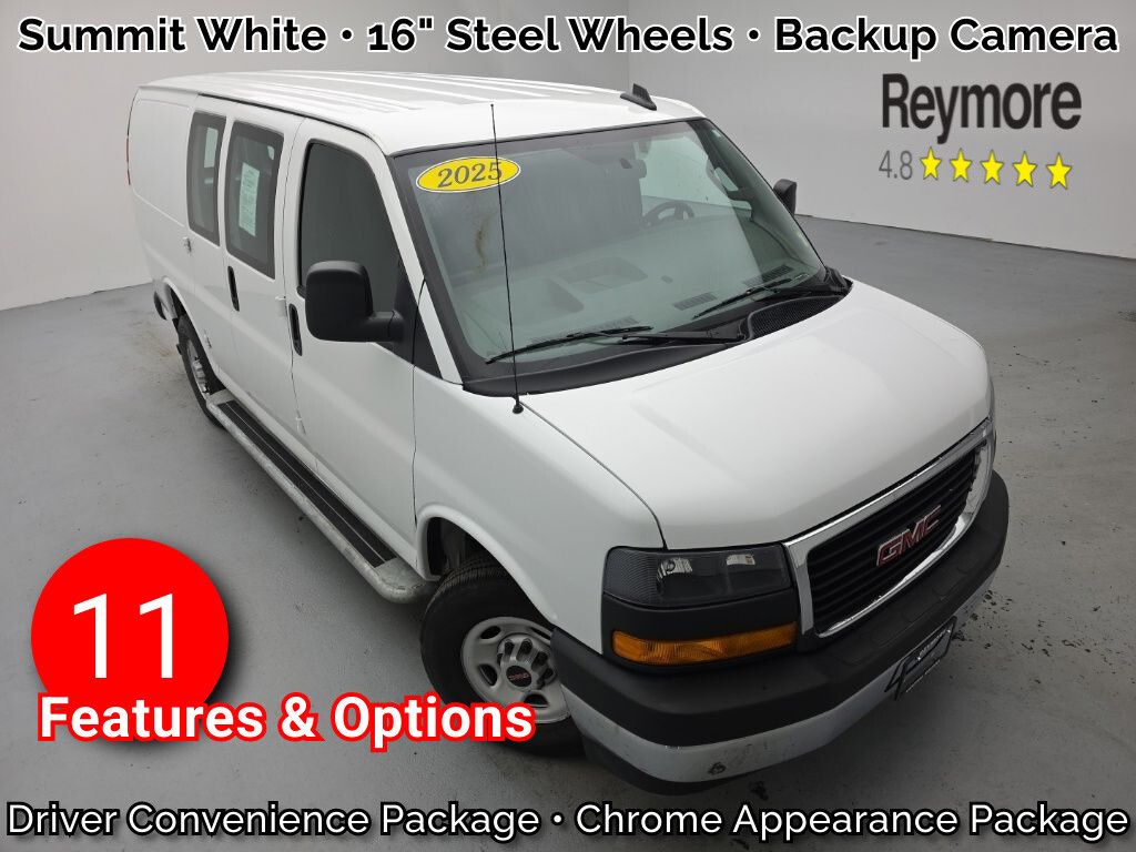 Summit White 2025 GMC Savana Cargo Van Rear-Wheel Drive 8-Speed Automatic Overdrive