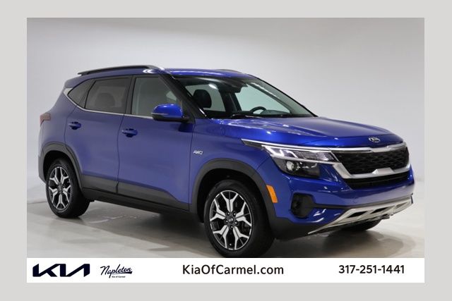 Neptune Blue 2021 Kia Seltos EX AWD SUV / Crossover All-Wheel Drive Continuously Variable Transmission