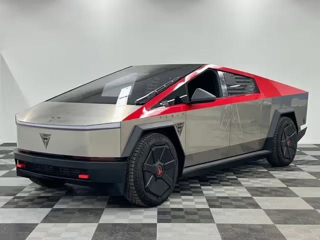 Silver 2024 Tesla Cybertruck Cyberbeast Crew Cab AWD Pickup Truck All-Wheel Drive 1-Speed Automatic