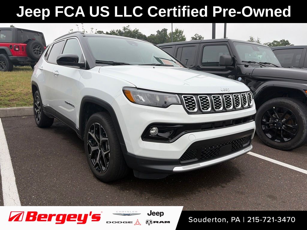 Bright White Clearcoat 2025 Jeep Compass SUV / Crossover Four-Wheel Drive 8-Speed Automatic