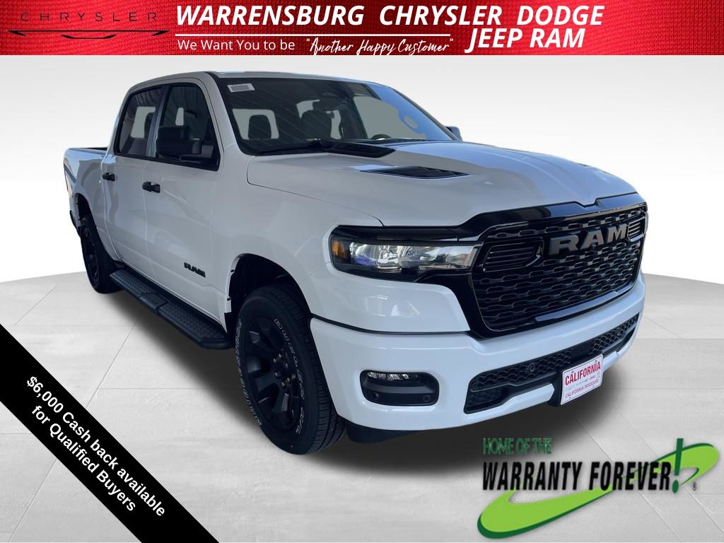 Bright White Clearcoat 2026 RAM 1500 Express Crew Cab 4WD Pickup Truck Four-Wheel Drive 8-Speed Automatic