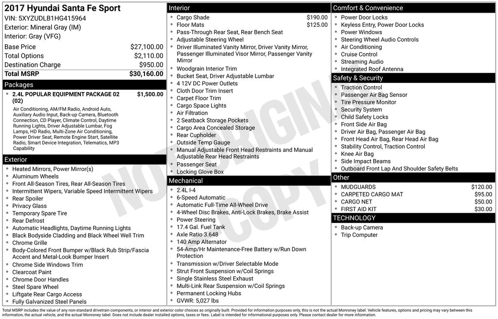 Used Car 2017 Hyundai Santa Fe Sport  2.4 Base For Sale Under $12,000 In Austin, Texas