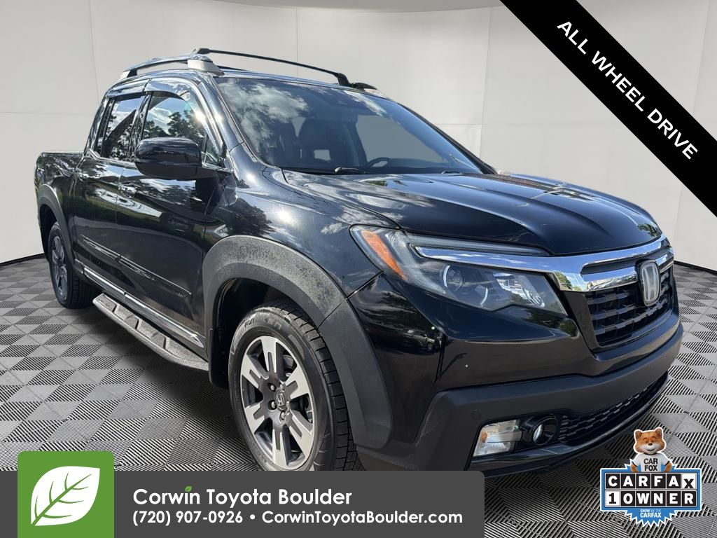 Crystal Black Pearl 2018 Honda Ridgeline Pickup Truck All-Wheel Drive 6-Speed Automatic