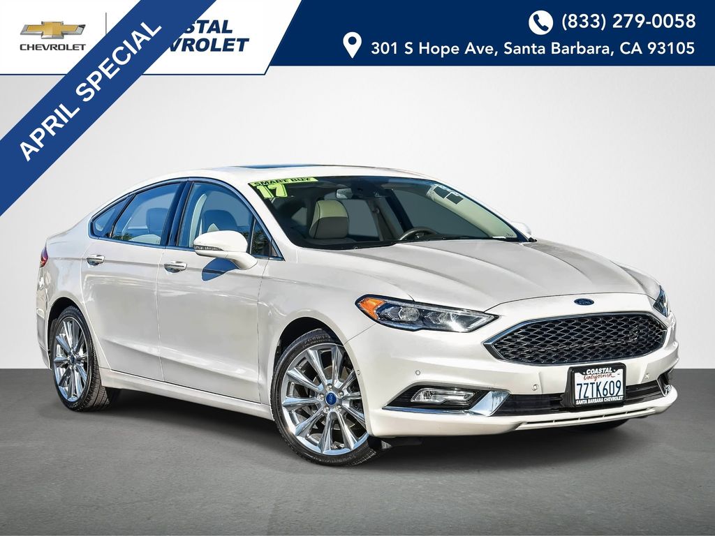 White Platinum 2017 Ford Fusion Platinum Sedan Front-Wheel Drive 6-Speed Automatic