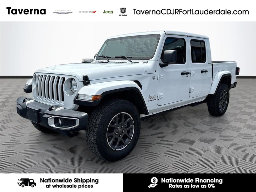 Bright White Clearcoat 2023 Jeep Gladiator Overland Crew Cab 4WD Pickup Truck Four-Wheel Drive 8-Speed Automatic
