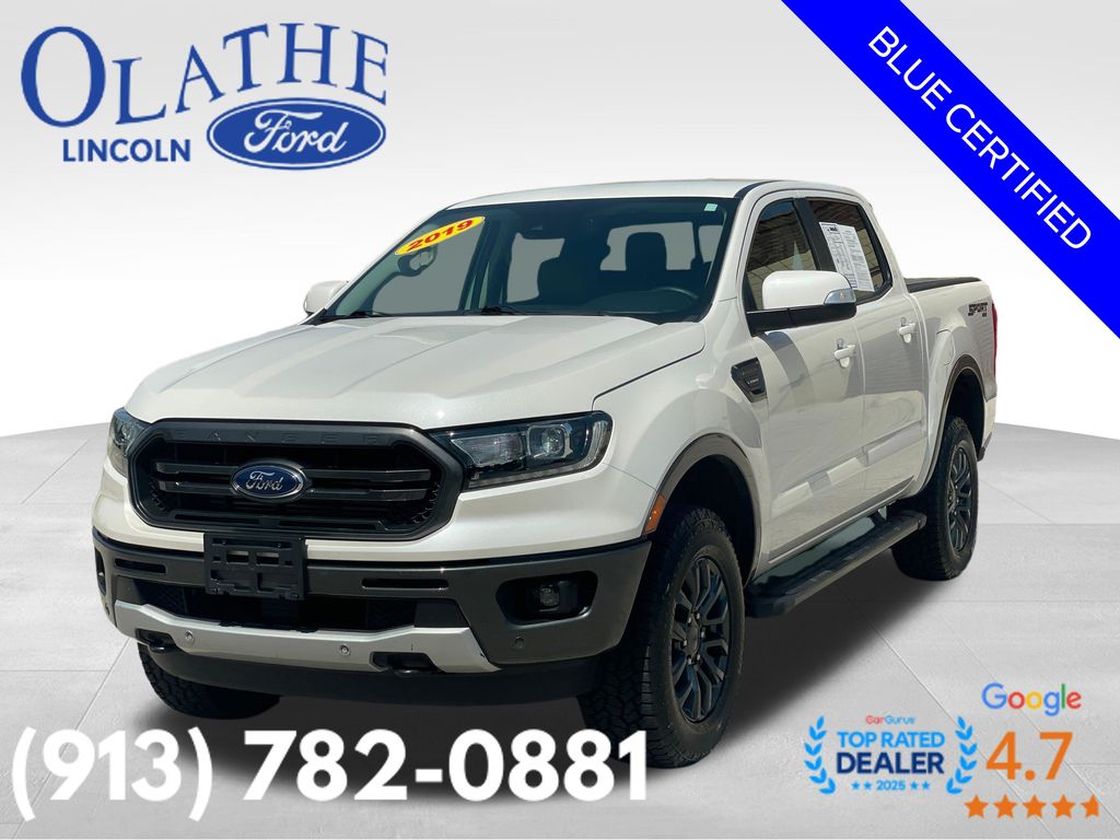 White Platinum Clearcoat 2019 Ford Ranger Pickup Truck Four-Wheel Drive Automatic