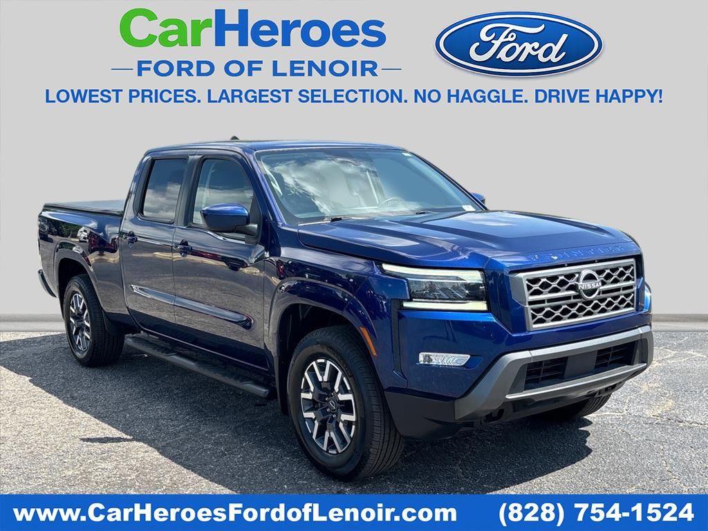 Blue 2022 Nissan Frontier Pickup Truck Four-Wheel Drive 9-Speed Automatic