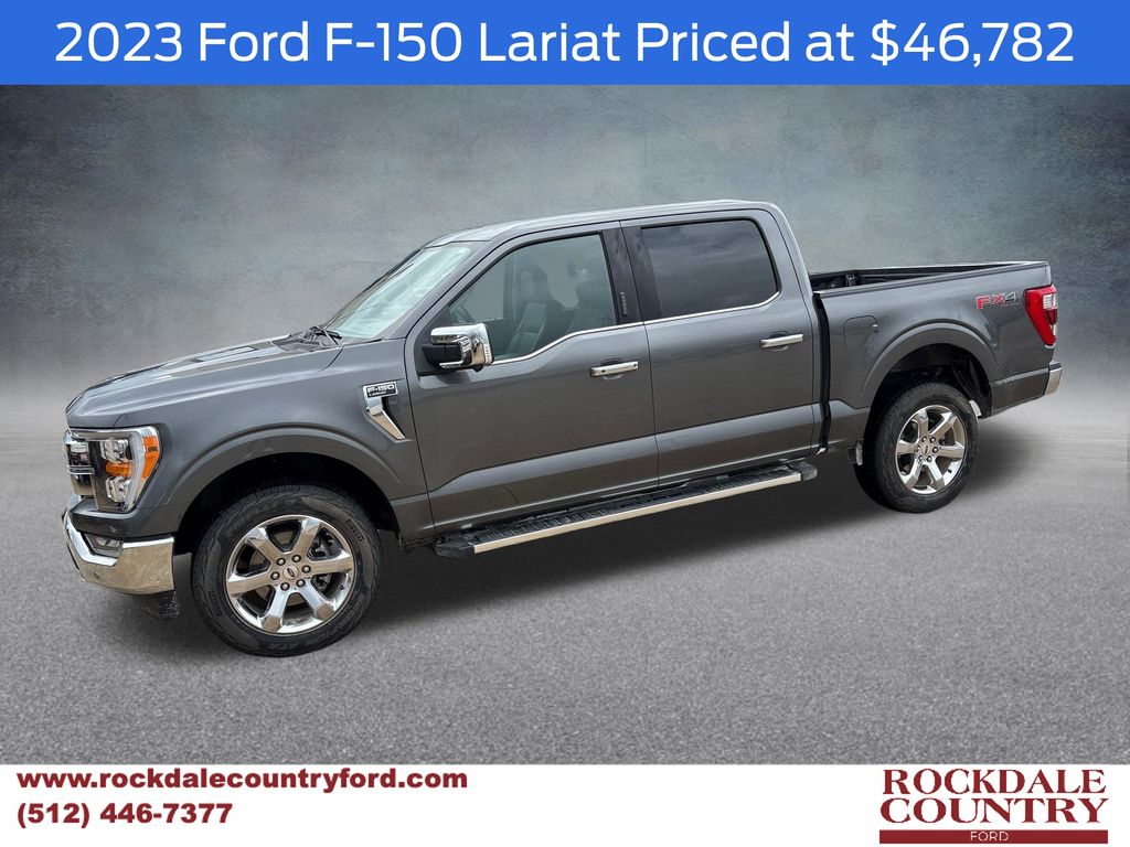 Gray Metallic 2023 Ford F-150 Lariat SuperCrew 4WD Pickup Truck Four-Wheel Drive Automatic