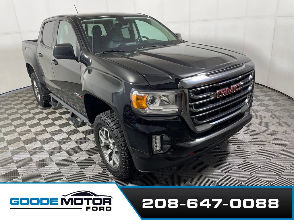 Onyx Black 2022 GMC Canyon AT4 Crew Cab 4WD with Leather Pickup Truck Four-Wheel Drive 8-Speed Automatic
