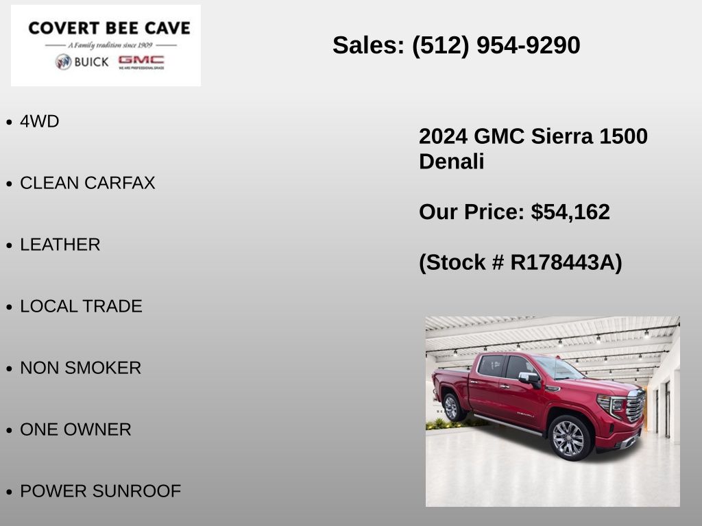 Used Car 2024 Gmc Sierra 1500  Denali For Sale Under $60,000 In Austin, Texas