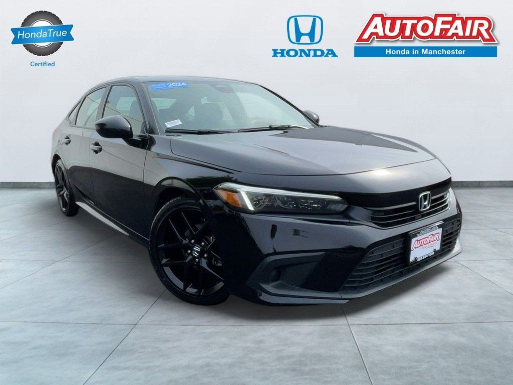 Crystal Black Pearl 2024 Honda Civic Sedan Front-Wheel Drive Continuously Variable Transmission