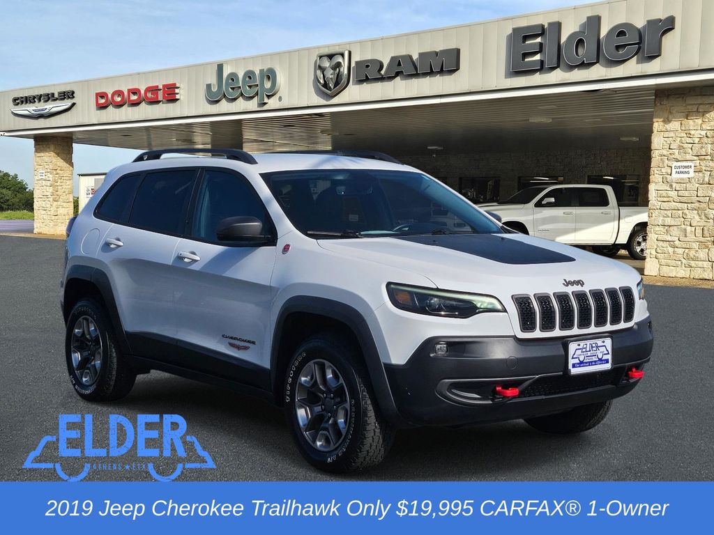 Bright White Clearcoat 2019 Jeep Cherokee Trailhawk 4WD SUV / Crossover Four-Wheel Drive 9-Speed Automatic