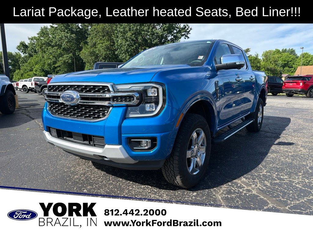 Blue Metallic 2024 Ford Ranger Pickup Truck Four-Wheel Drive Automatic