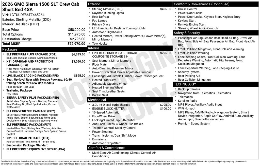 Sterling Metallic 2026 GMC Sierra 1500 Pickup Truck Four-Wheel Drive Automatic