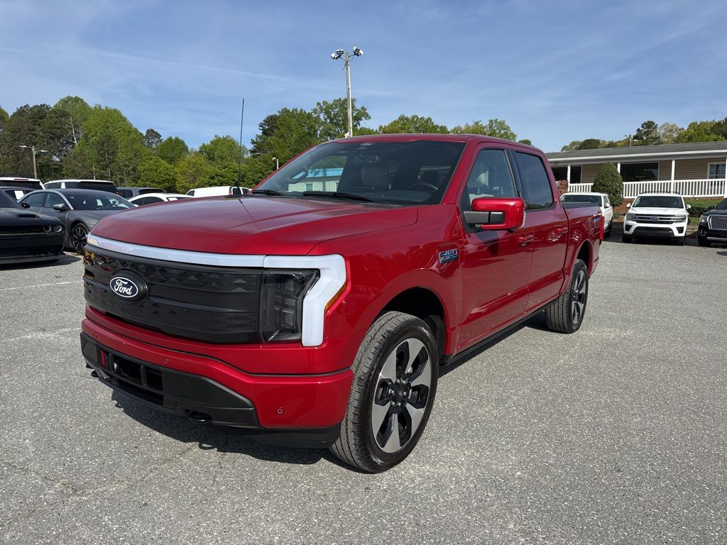 Red Metallic 2025 Ford F-150 Lightning Platinum SuperCrew AWD Pickup Truck All-Wheel Drive Automatic