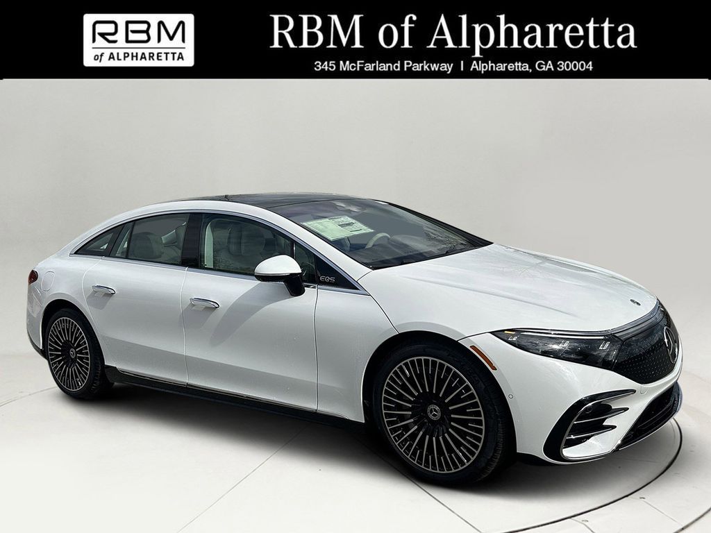 MANUFAKTUR Moonlight White Metallic 2026 Mercedes-Benz EQS 450 4MATIC Sedan All-Wheel Drive 1-Speed Automatic