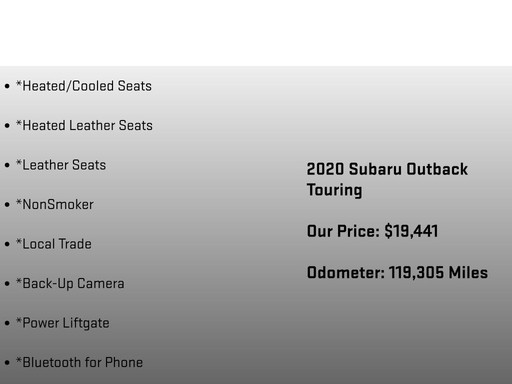 2020 Subaru Outback Touring Black at Subaru and VW of Moon Township