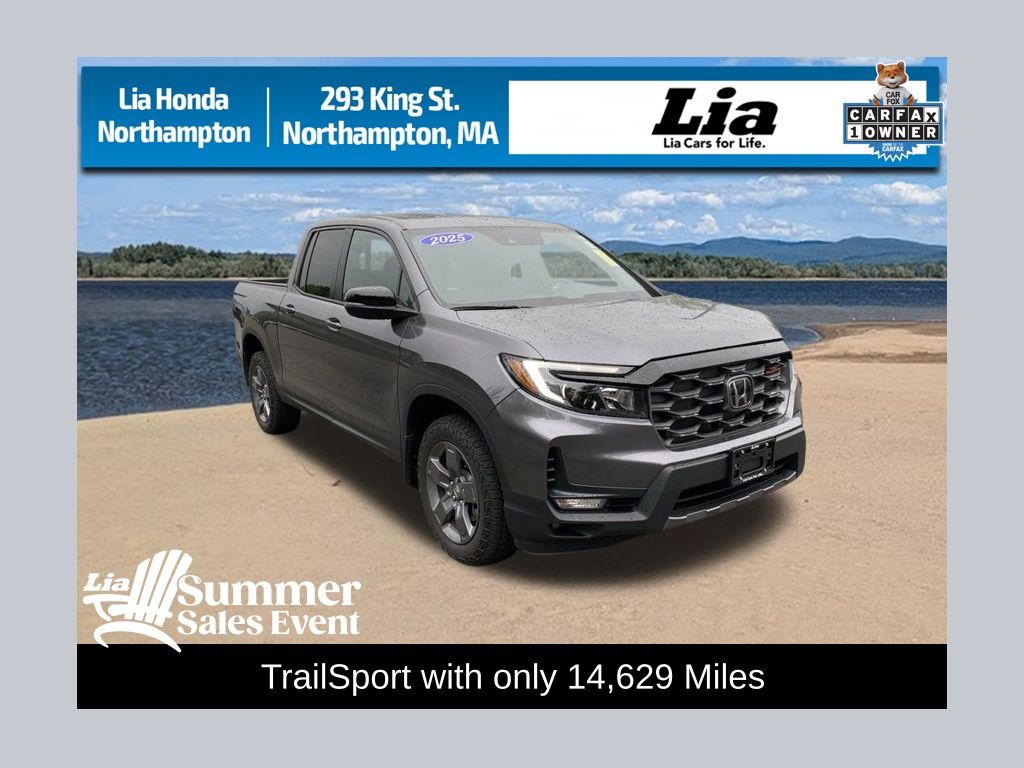 Gray (Modern Steel Metallic) 2025 Honda Ridgeline Pickup Truck All-Wheel Drive 9-Speed Automatic
