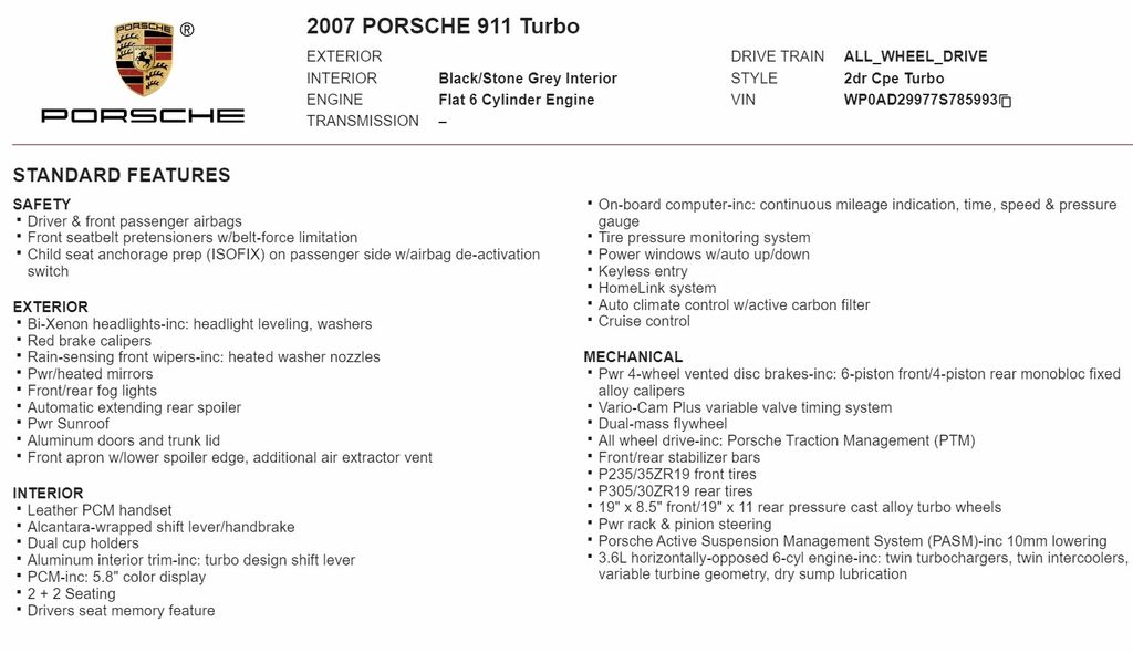 2007 Porsche 911 Turbo 20