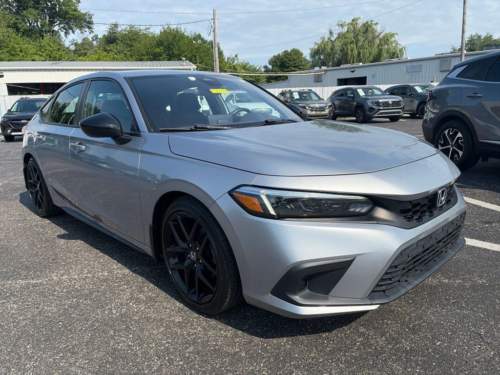 Silver 2022 Honda Civic Hatchback Hatchback Front-Wheel Drive Continuously Variable Transmission