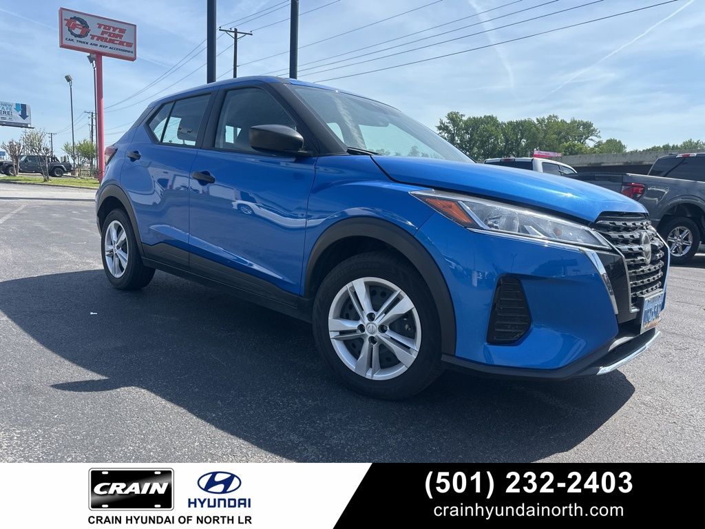 Electric Blue Metallic/Super Black 2024 Nissan Kicks S FWD SUV / Crossover Front-Wheel Drive Continuously Variable Transmission