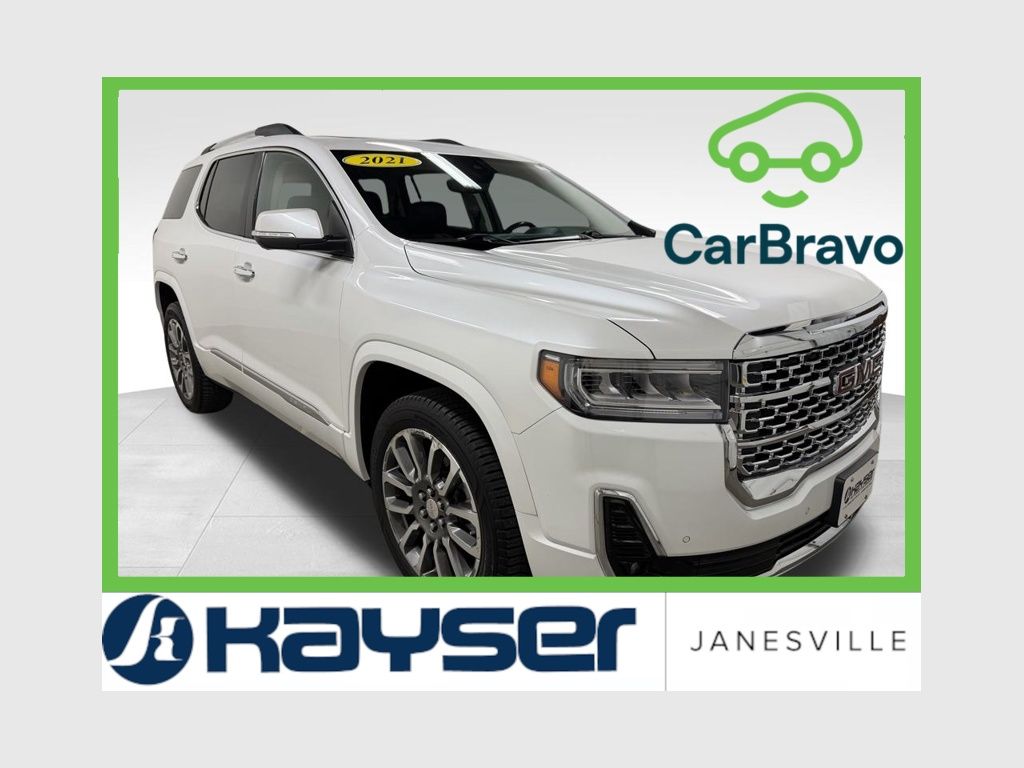 White Frost Tricoat 2021 GMC Acadia Denali AWD SUV / Crossover Four-Wheel Drive 9-Speed Automatic