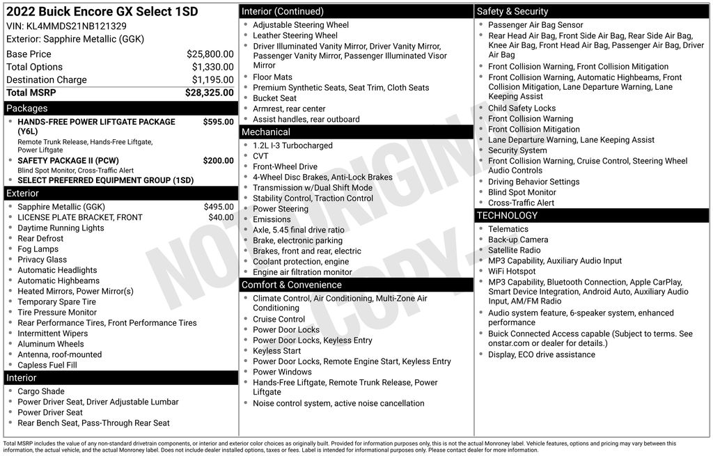 2022 Buick Encore GX Select Blue at South Hills Kia