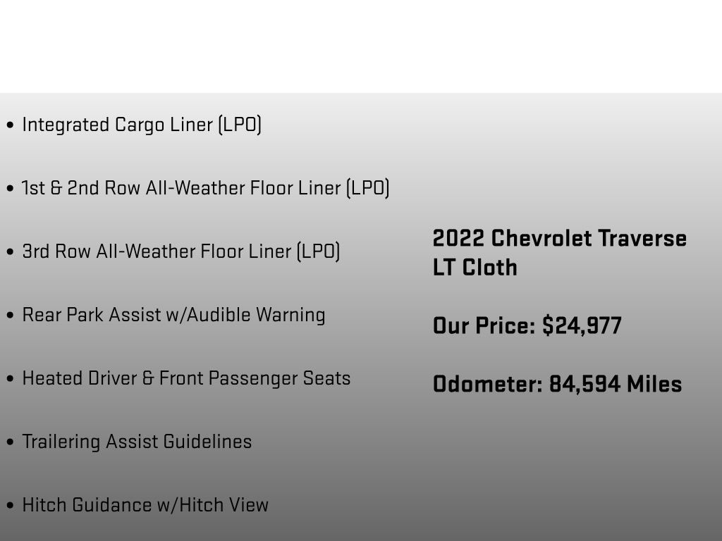 2022 Chevrolet Traverse LT Black at Carlisle Cadillac Buick GMC