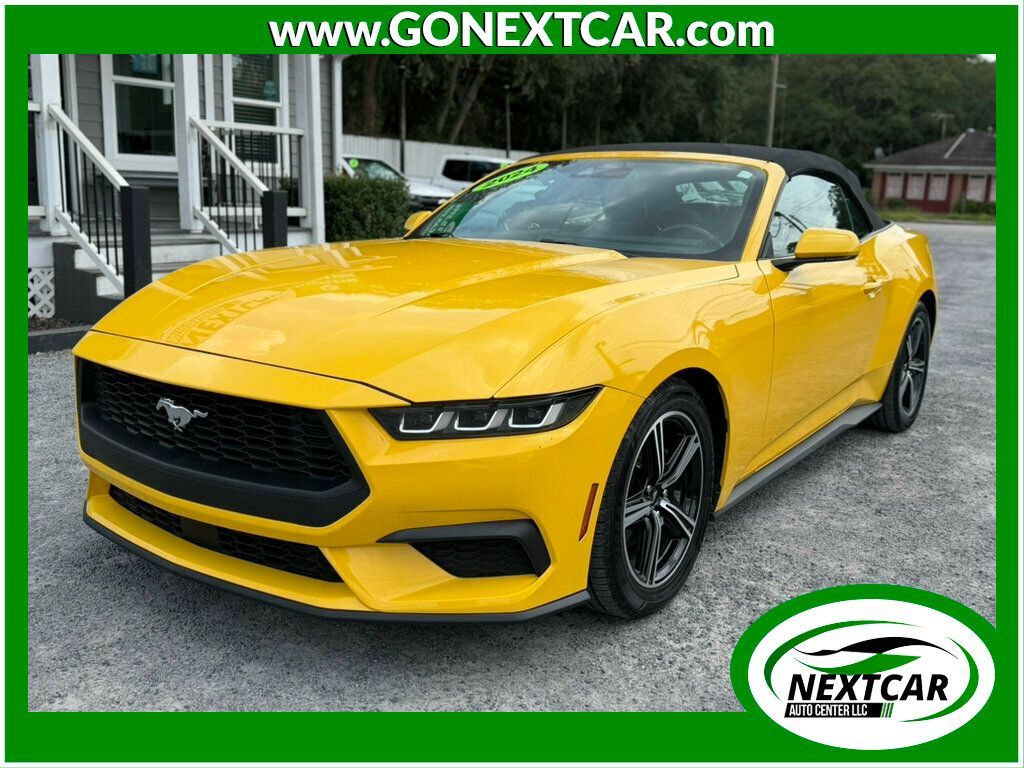 Yellow 2024 Ford Mustang Convertible Rear-Wheel Drive Automatic