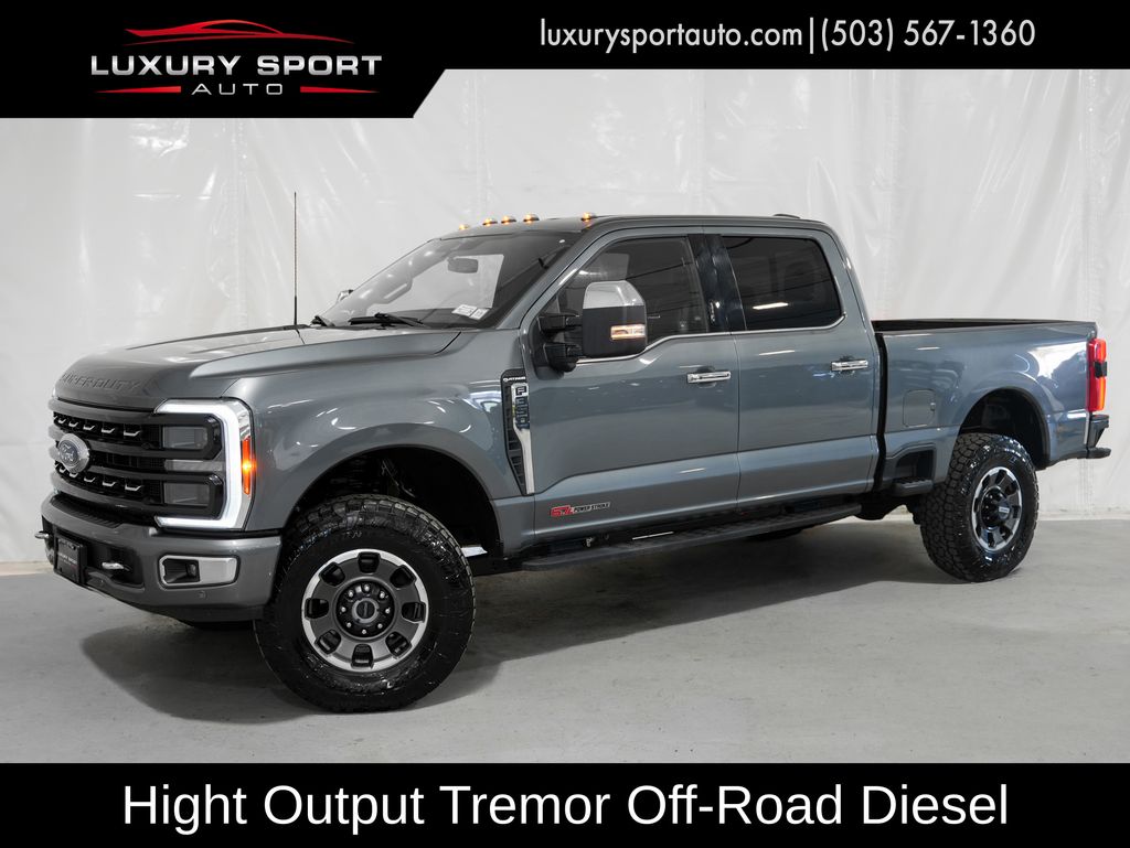 Gray 2023 Ford F-350 Super Duty Pickup Truck Four-Wheel Drive Automatic