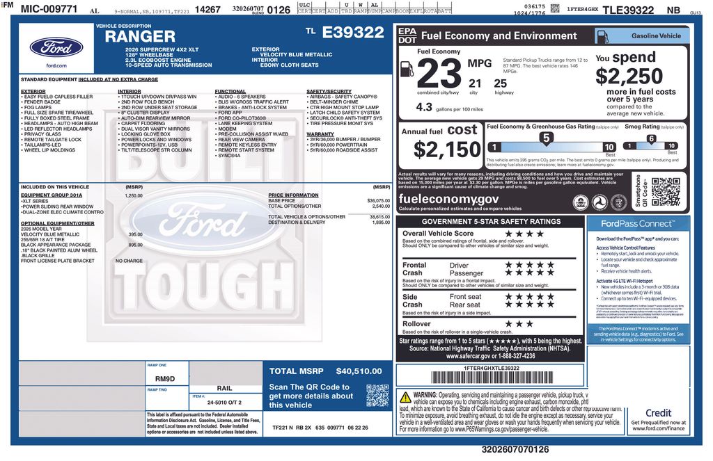 New 2026 Blue Ford XLT image 4