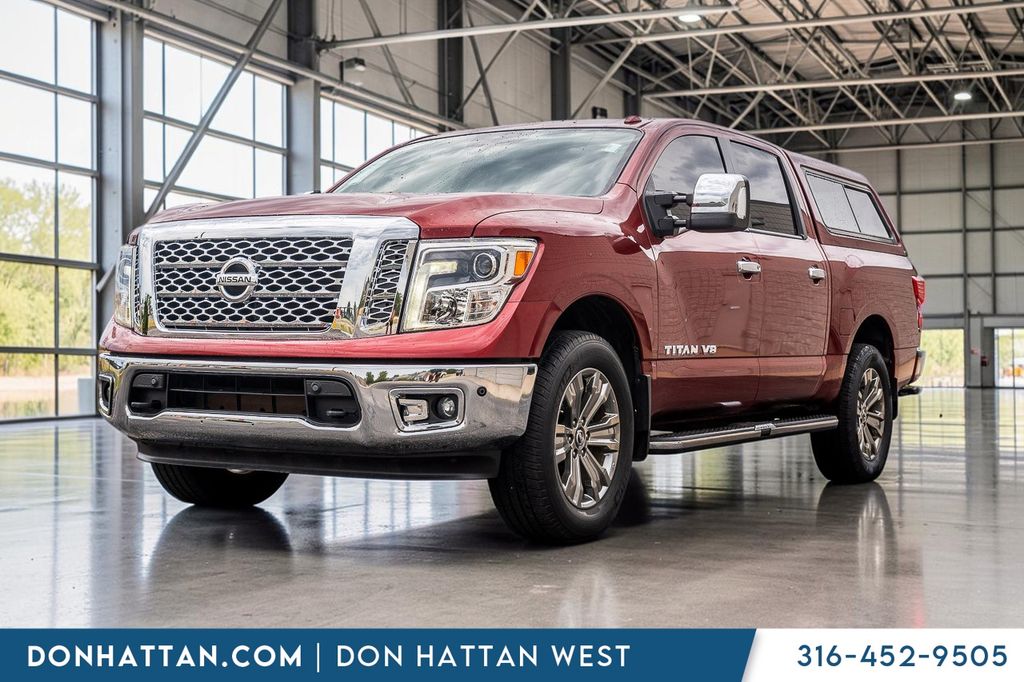 Cayenne Red 2018 Nissan Titan Pickup Truck Four-Wheel Drive 7-Speed Automatic