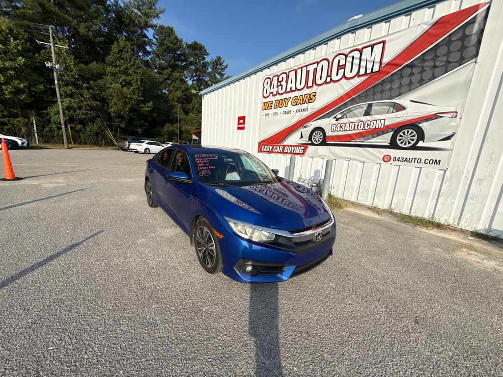 Aegean Blue Metallic 2016 Honda Civic Sedan Front-Wheel Drive Continuously Variable Transmission