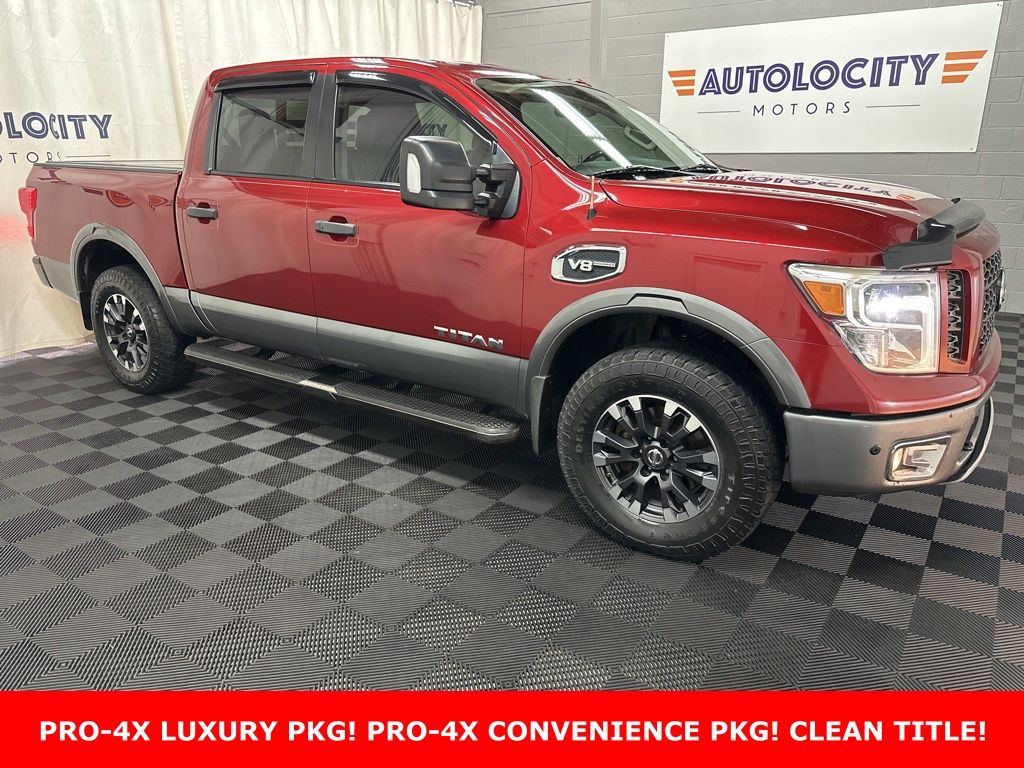 Cayenne Red 2017 Nissan Titan PRO-4X Crew Cab 4WD Pickup Truck Four-Wheel Drive 7-Speed Automatic