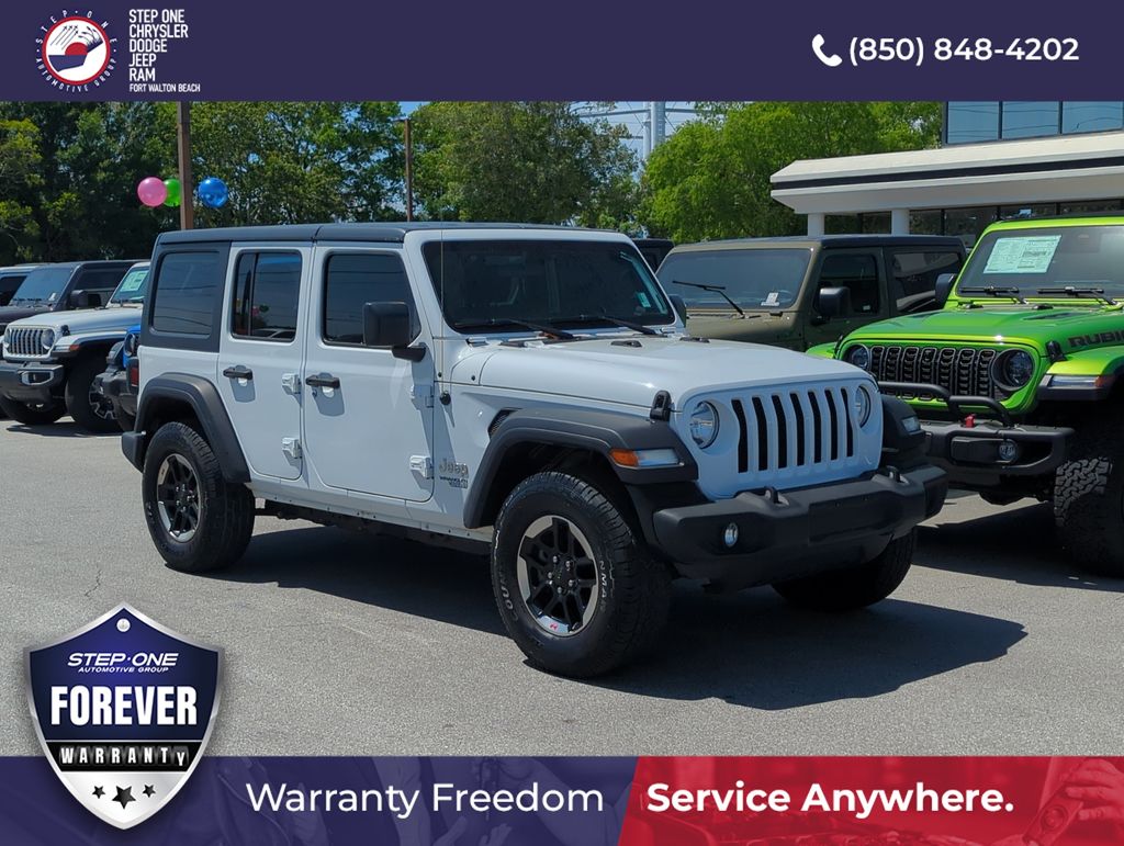 Bright White Clearcoat 2019 Jeep Wrangler Unlimited Sport 4WD SUV / Crossover Four-Wheel Drive 8-Speed Automatic