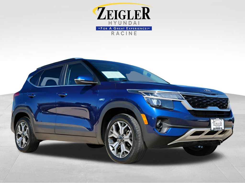 Dark Ocean Blue 2021 Kia Seltos EX AWD SUV / Crossover All-Wheel Drive Continuously Variable Transmission