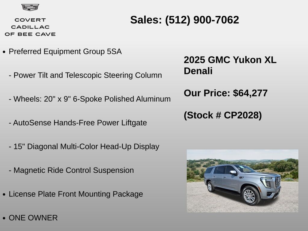 Used Car 2025 Gmc Yukon Xl  Denali For Sale Under $70,000 In Austin, Texas