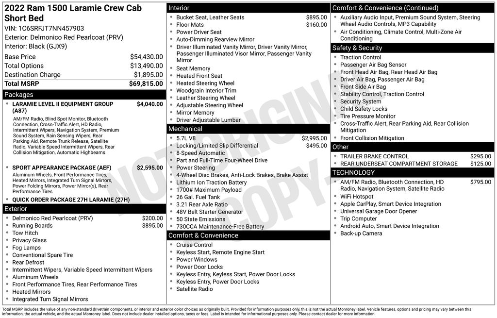 Used Car 2022 Ram 1500  Laramie For Sale Under $50,000 In Austin, Texas