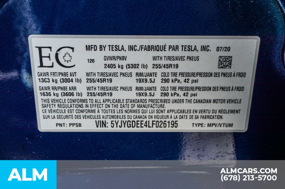 Used 2020 Blue Tesla Long Range image 60