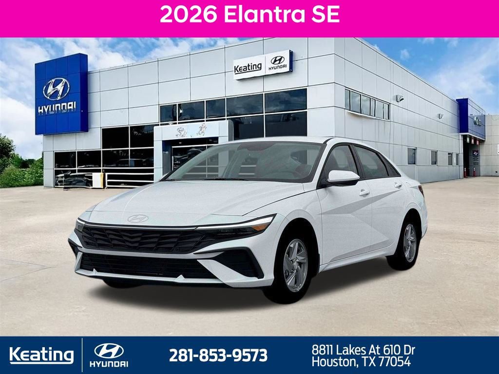 Serenity White Pearl 2026 Hyundai Elantra Sedan Front-Wheel Drive Continuously Variable Transmission