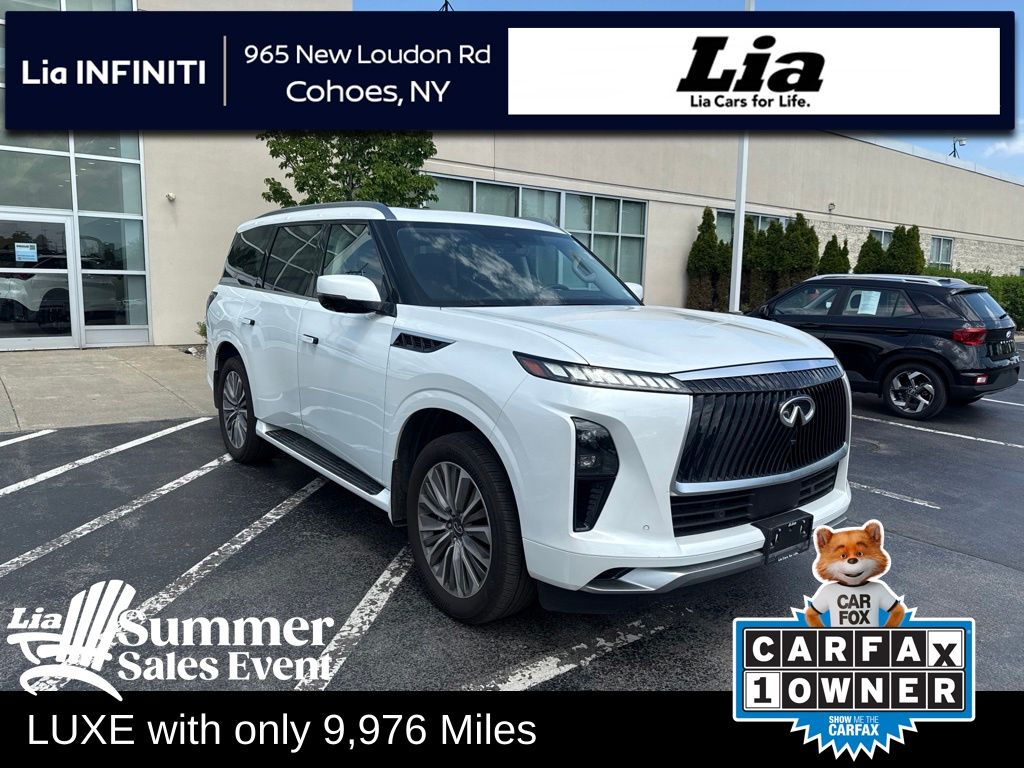 Radiant White 2026 INFINITI QX80 Luxe 4WD SUV / Crossover All-Wheel Drive 9-Speed Automatic