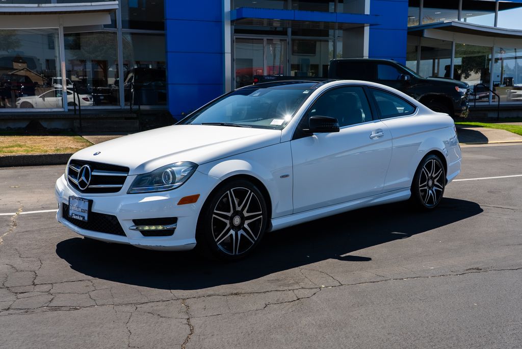 Polar White 2014 Mercedes-Benz C-Class Coupe Rear-Wheel Drive 7-Speed Automatic