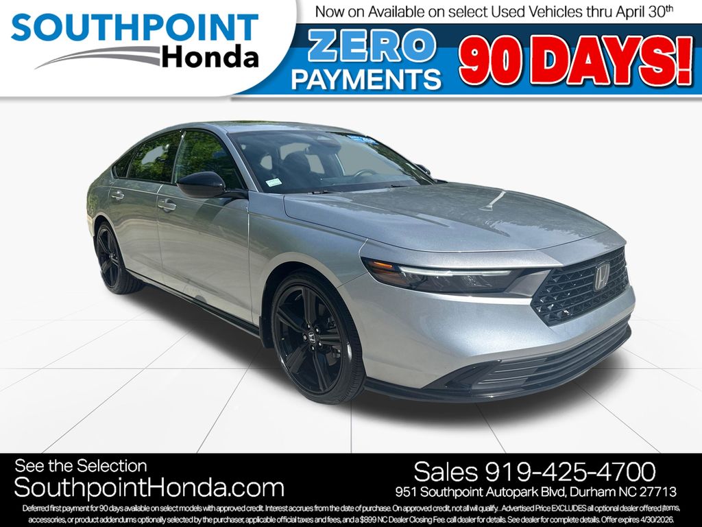 Solar Silver Metallic 2024 Honda Accord Hybrid Sport-L FWD Sedan Front-Wheel Drive Continuously Variable Transmission